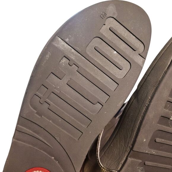 Fitflop Gold Embellished Womens Thong Sandals, Size 11 - Picture 9 of 10